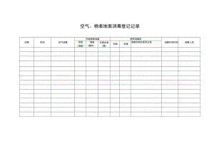 空气、物表地面消毒登记记录.docx