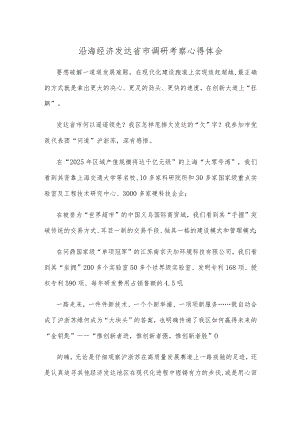 沿海经济发达省市调研考察心得体会.docx
