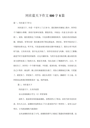 同在蓝天下作文500字5篇.docx