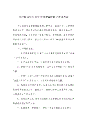 学校校园餐厅食堂经理360度量化考评办法.docx