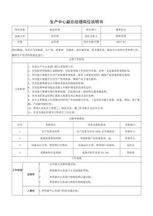 生产中心副总经理岗位说明书.docx