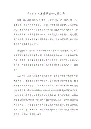 学习广东考察重要讲话心得体会.docx