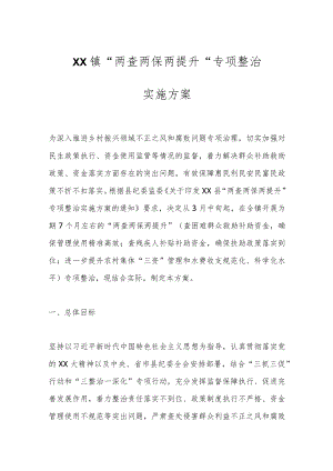 XX镇“两查两保两提升”专项整治实施方案.docx