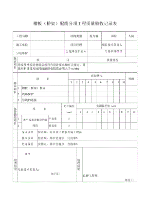 槽板（桥架）配线分项工程质量验收记录.docx