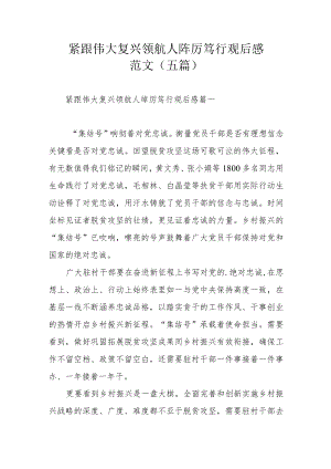 紧跟伟大复兴领航人踔厉笃行观后感范文（五篇）.docx
