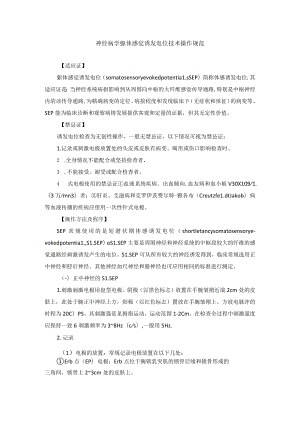 神经病学躯体感觉诱发电位技术操作规范.docx