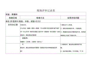等级医院评审医疗组专家现场评审疼痛科记录表.docx
