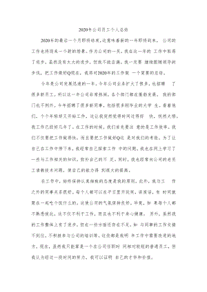 2020年公司员工个人总结.docx