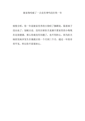 被家狗咬破了一点皮有事吗没打快一年.docx