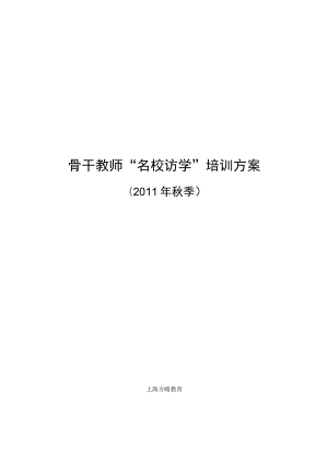 骨干教师“名校访学”培训方案.docx