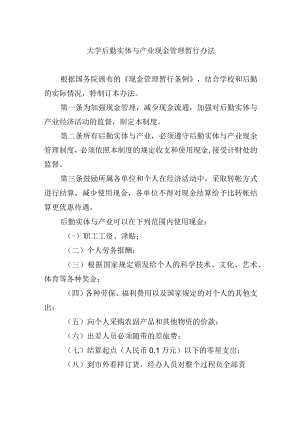 大学后勤实体与产业现金管理暂行办.docx