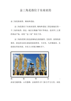 金三角是指位于东南亚的.docx