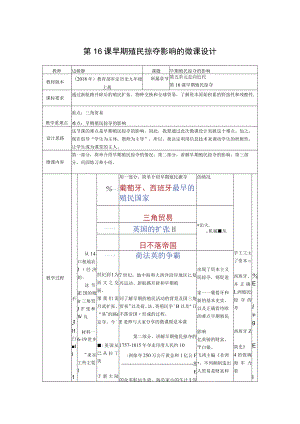 第16课早期殖民掠夺影响的微课设计.docx