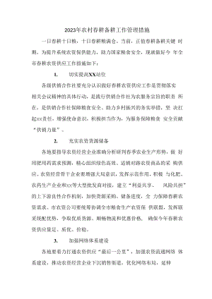 2023年春耕备耕专项工作管理措施 合计2份.docx