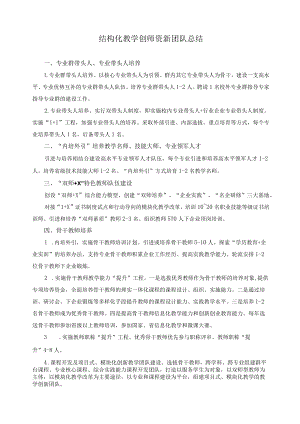 结构化教学创师资新团队总结.docx