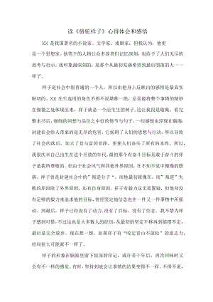 读《骆驼祥子》心得体会和感悟7篇 (精品).docx