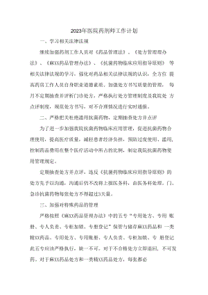 2023年医院药剂师工作计划 (精编5篇).docx
