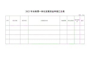 2023年长株潭一体化发展资金申报汇总表.docx