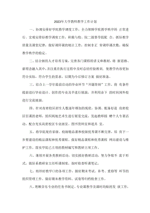 2023年大学教师教学工作计划新编三份样板.docx