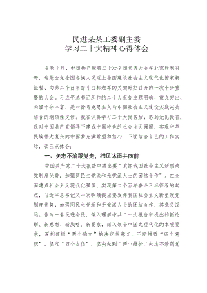 民进某某工委副主委学习二十大精神心得体会.docx