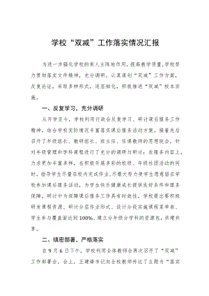实验学校落实“双减”工作情况报告三篇.docx