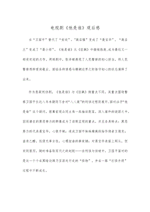 电视剧《他是谁》观后感.docx
