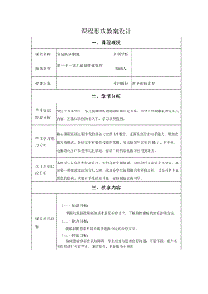 儿童脑性瘫痪康复 教案教学设计.docx