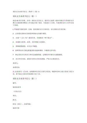 部队安全承诺书范文(推荐十三篇).docx