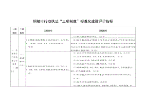 铜陵市行政执法“三项制度”标准化建设评价指标.docx