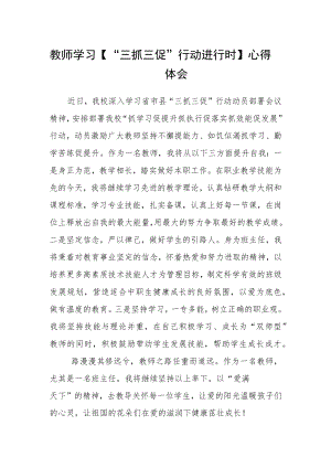 教师学习“三抓三促”行动进行时心得体会 篇范文.docx