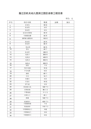 蓬江区机关幼儿园滨江园区装修工程目录.docx