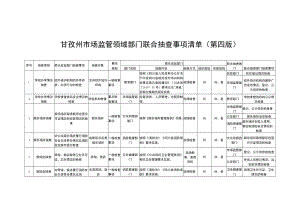 甘孜州市场监管领域部门联合抽查事项清单第四版.docx