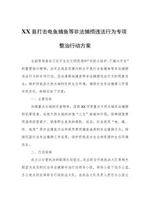 XX县打击电鱼捕鱼等非法捕捞违法行为专项整治行动方案.docx