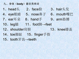 身体类单词.ppt