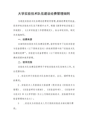 大学实验技术队伍建设经费管理细则.docx