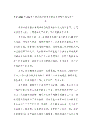 参加2023年XX市科协系统干部素质能力提升培训班心得体会.docx