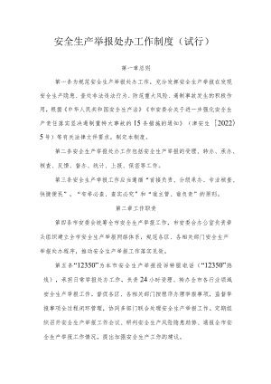安全生产举报处办工作制度（试行）.docx
