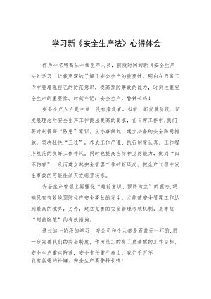 学习新《安全生产法》的心得体会十篇合集.docx