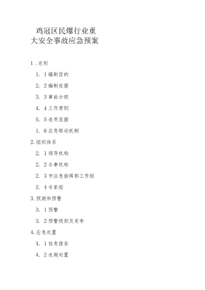 鸡冠区民爆行业重大安全事故应急预案.docx