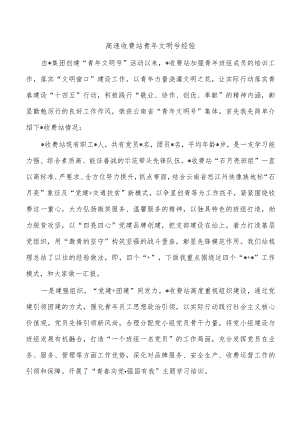 高速收费站青年文明号经验.docx