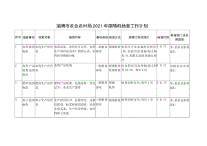 淄博市农业农村局2021年度随机抽查工作计划.docx