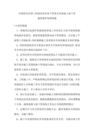 河道防洪治理工程建设项目地下管道及其他地上地下设施的保护加固措施.docx