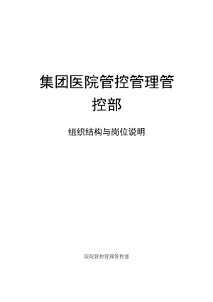 办公文档范本医疗投资集团组织结构及各岗位说明.docx