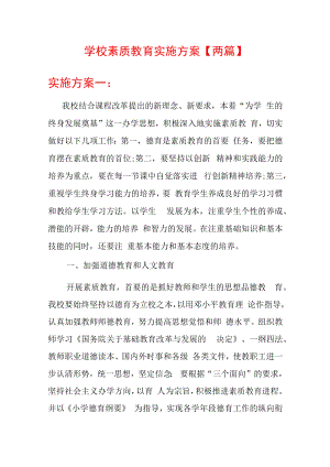 学校素质教育实施方案【两篇】.docx