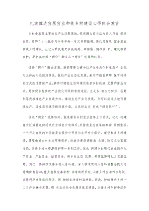 扎实推进宜居宜业和美乡村建设心得体会发言.docx