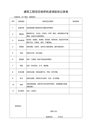 建筑工程项目架桥机进场验收记录表.docx