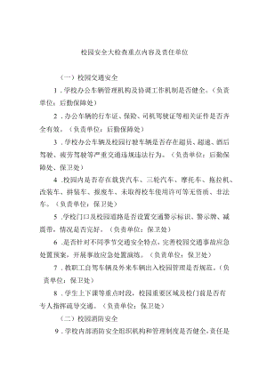 校园安全大检查重点内容及责任单位.docx