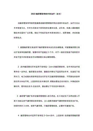 2023输尿管狭窄的外科治疗（全文）.docx