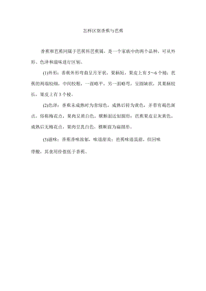 怎样区别香蕉与芭蕉.docx
