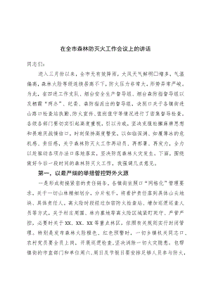 在全市森林防灭火工作会议上的讲话.docx